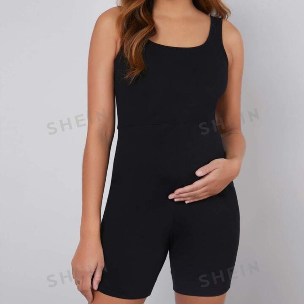 Maternity High Waist Tank Jumpsuit
